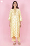 Tussar Cotton Kurta Pant And Dupatta Set In Floral Block Print